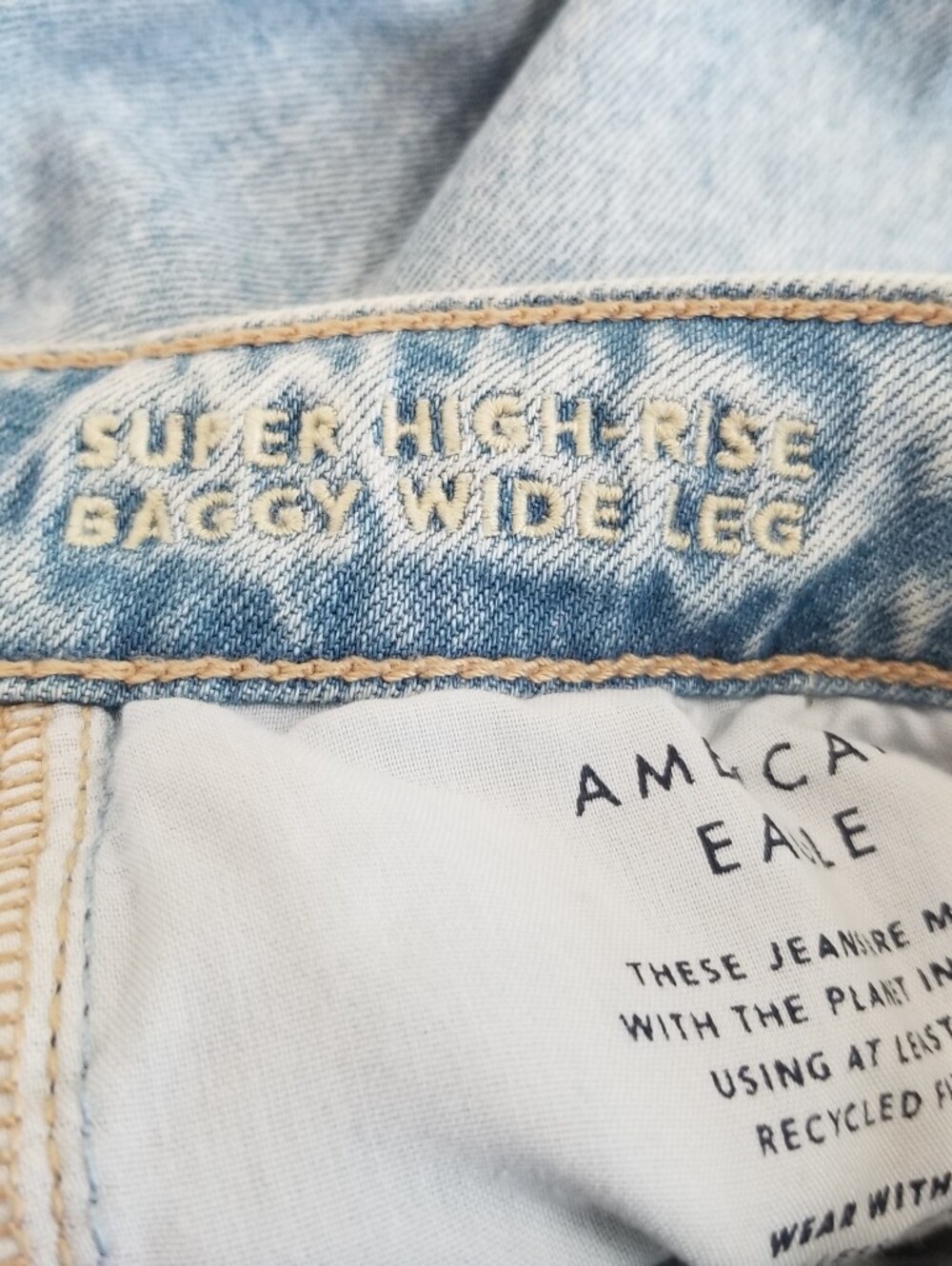 American Eagle Super High-Rise Baggy Wide Leg Jeans Size 00 - Picture 9 of 11